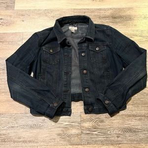 Women’s Loft Cropped Dark Denim Jacket